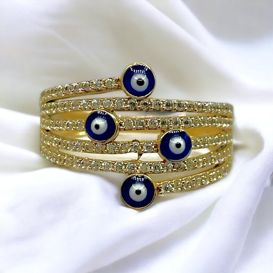 Evil Eye Spiral Ring