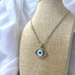 Evil Eye Open Mother Pearl Necklace